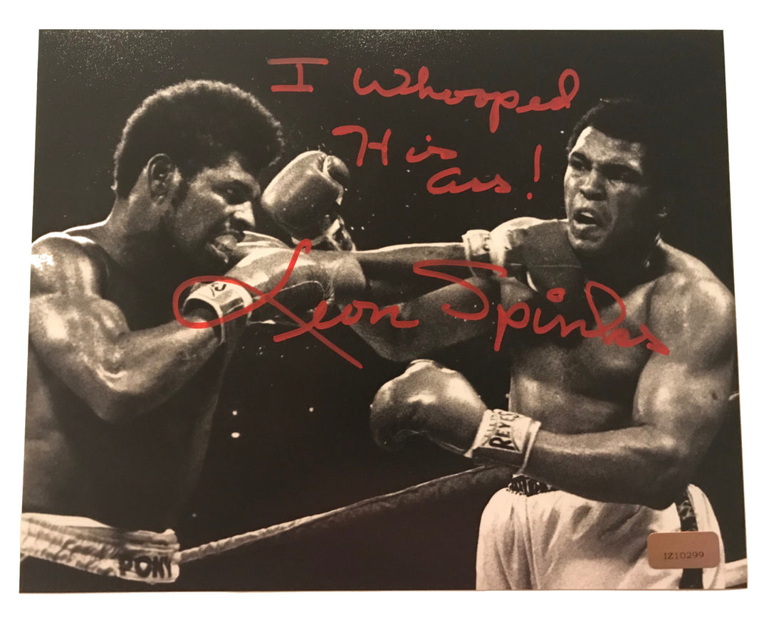 Leon Spinks Signed 8x10 Inscribed "Whooped Ali" COA Michael 8x Muhammad