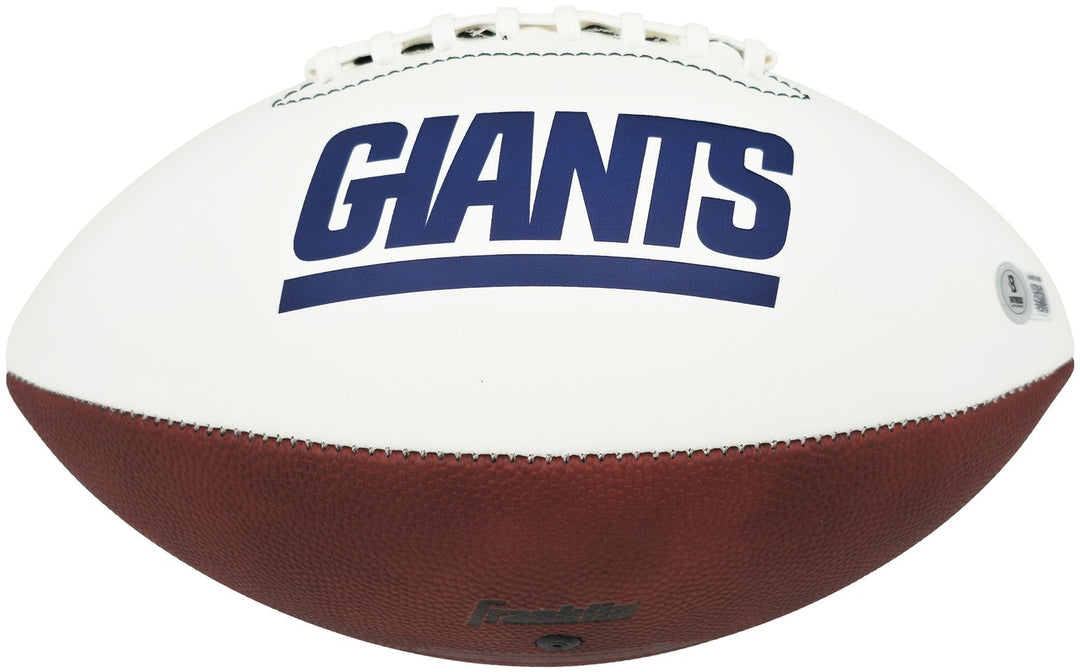 Lawrence Taylor Signed Football New York Giants Beckett BAS Witness