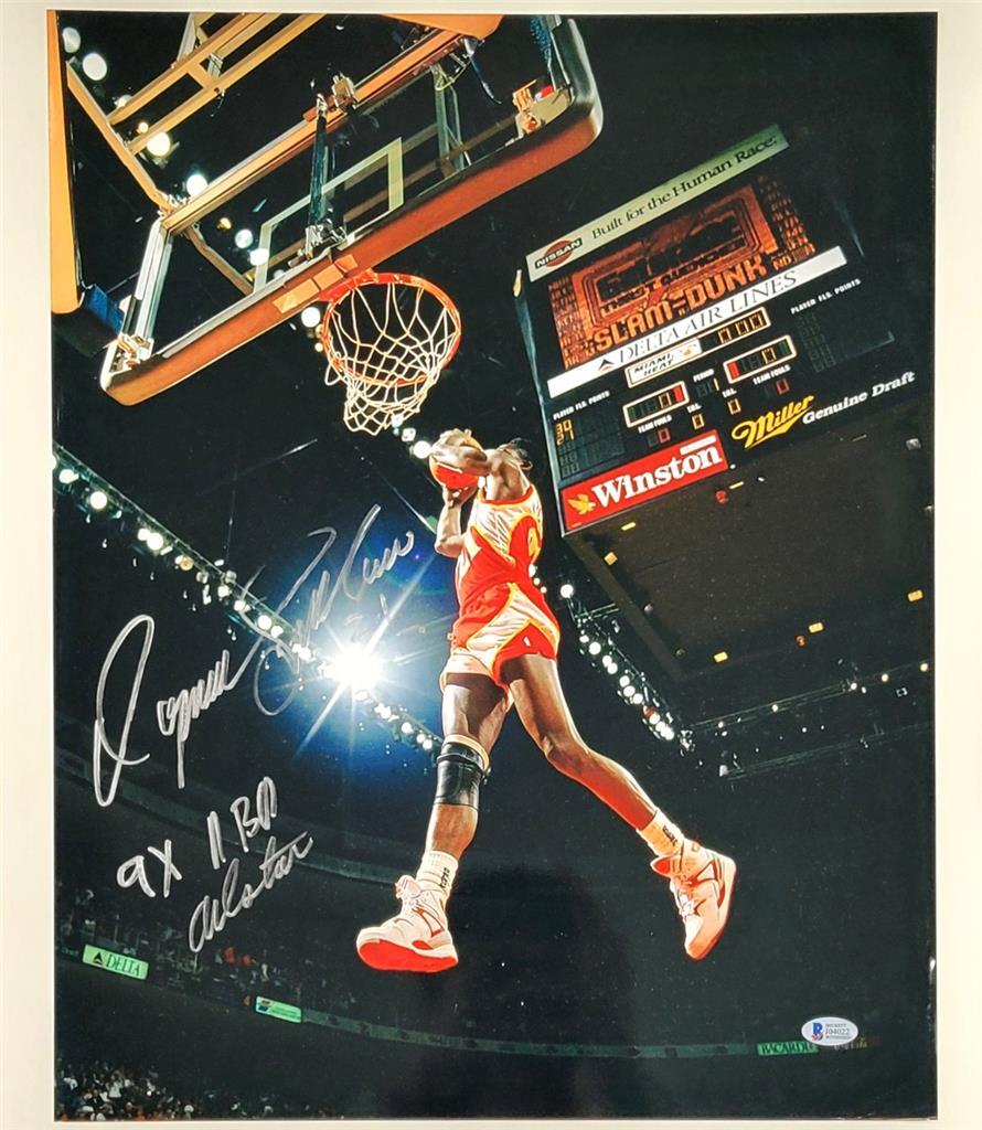 Dominique Wilkins signed "9x NBA Allstar" 16x20 photo autograph ~ BAS Beckett