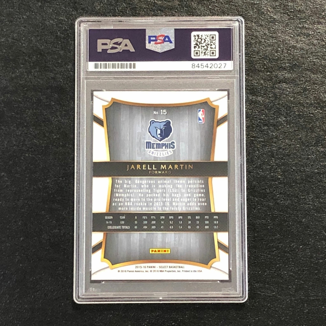 2015-16 Panini Select #15 Jarell Martin Signed Card AUTO 10 PSA Slabbed RC Grizz