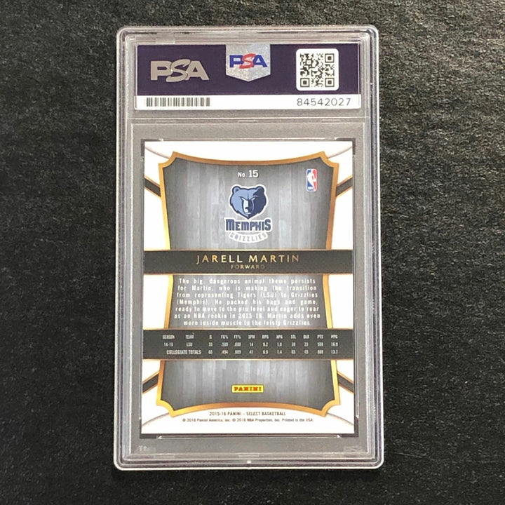 2015-16 Panini Select #15 Jarell Martin Signed Card AUTO 10 PSA Slabbed RC Grizz
