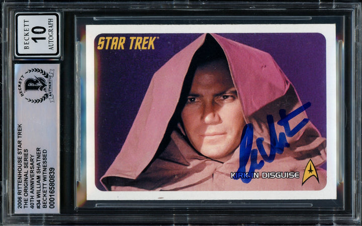 William Shatner Signed 2006 Rittenhouse Card 34 Star Trek Sig 10 40th Beckett