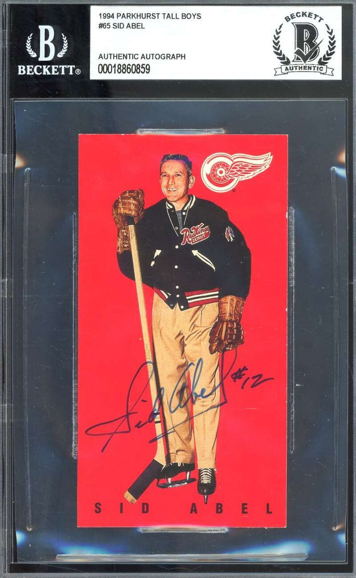 Sid Abel Beckett BAS Autographed 1994 Parkhurst Tall Boys Signed