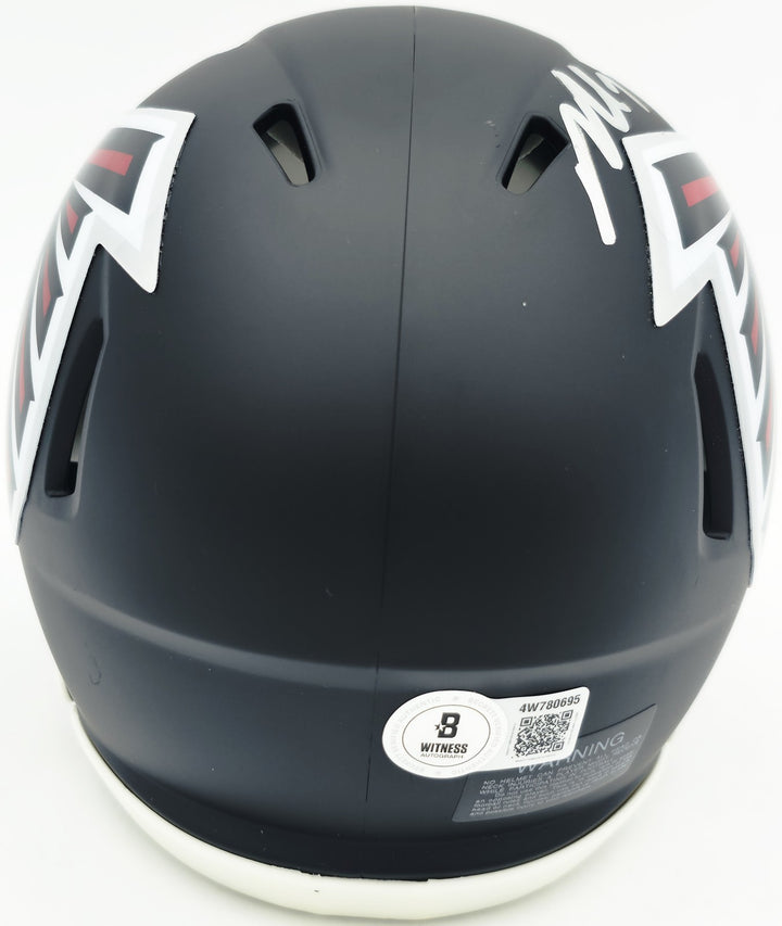 Michael Vick Signed Atlanta Falcons Black Speed Mini Helmet Beckett BAS Witness