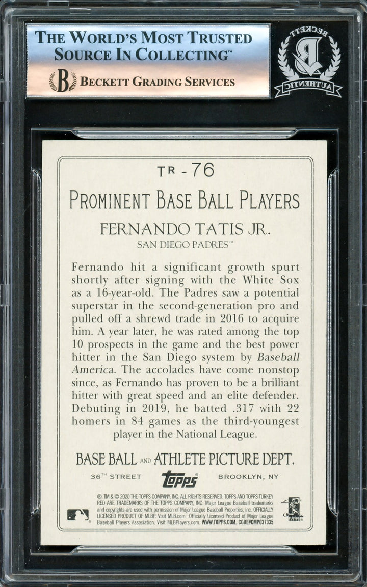 Fernando Tatis Jr. Signed 2020 Topps Turkey Red Card #76 San Diego Padres