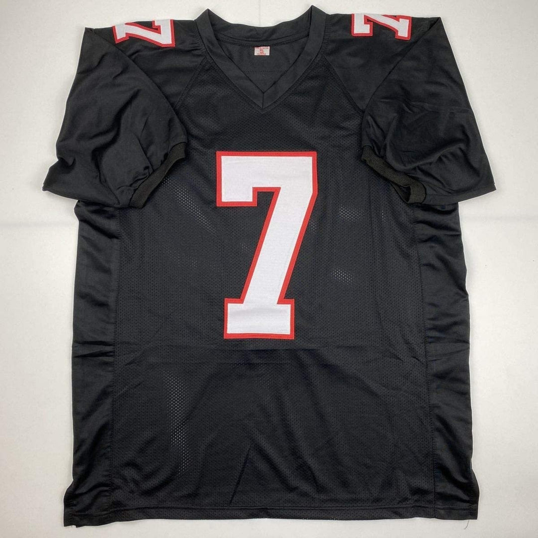 Autographed/Signed Michael Mike Vick Atlanta Retro Black Jersey JSA COA