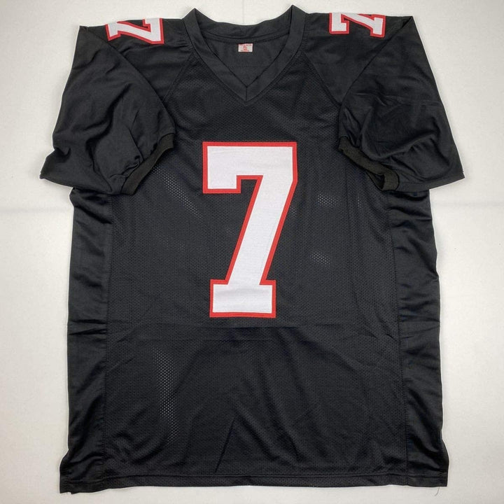 Autographed/Signed Michael Mike Vick Atlanta Retro Black Jersey JSA COA