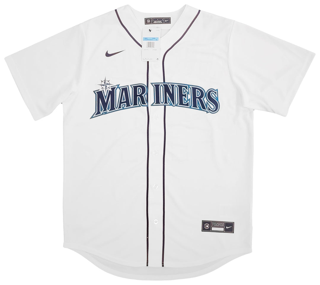 Seattle Mariners Julio Rodriguez Signed White Nike Jersey Size M Beckett