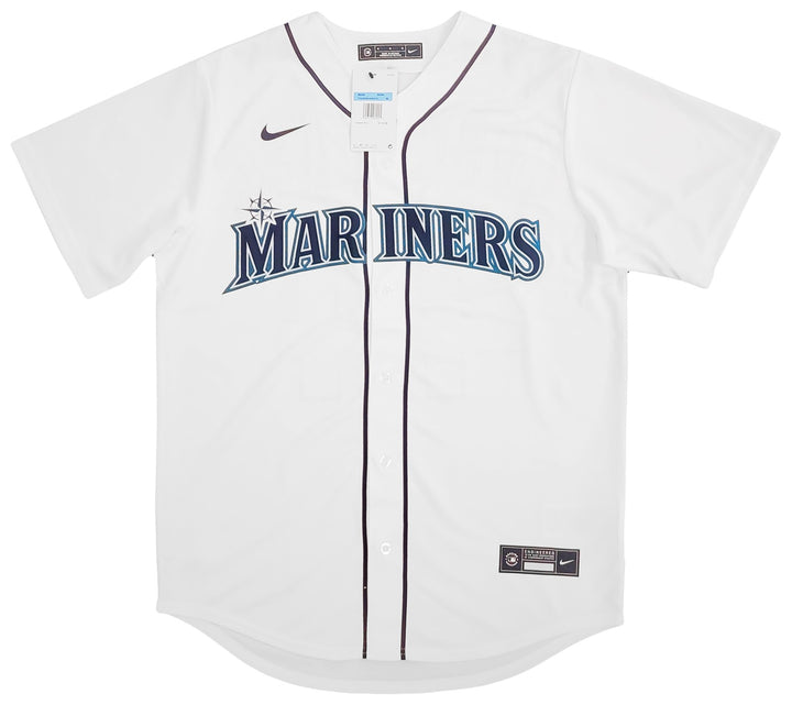 Seattle Mariners Julio Rodriguez Signed White Nike Jersey Size M Beckett