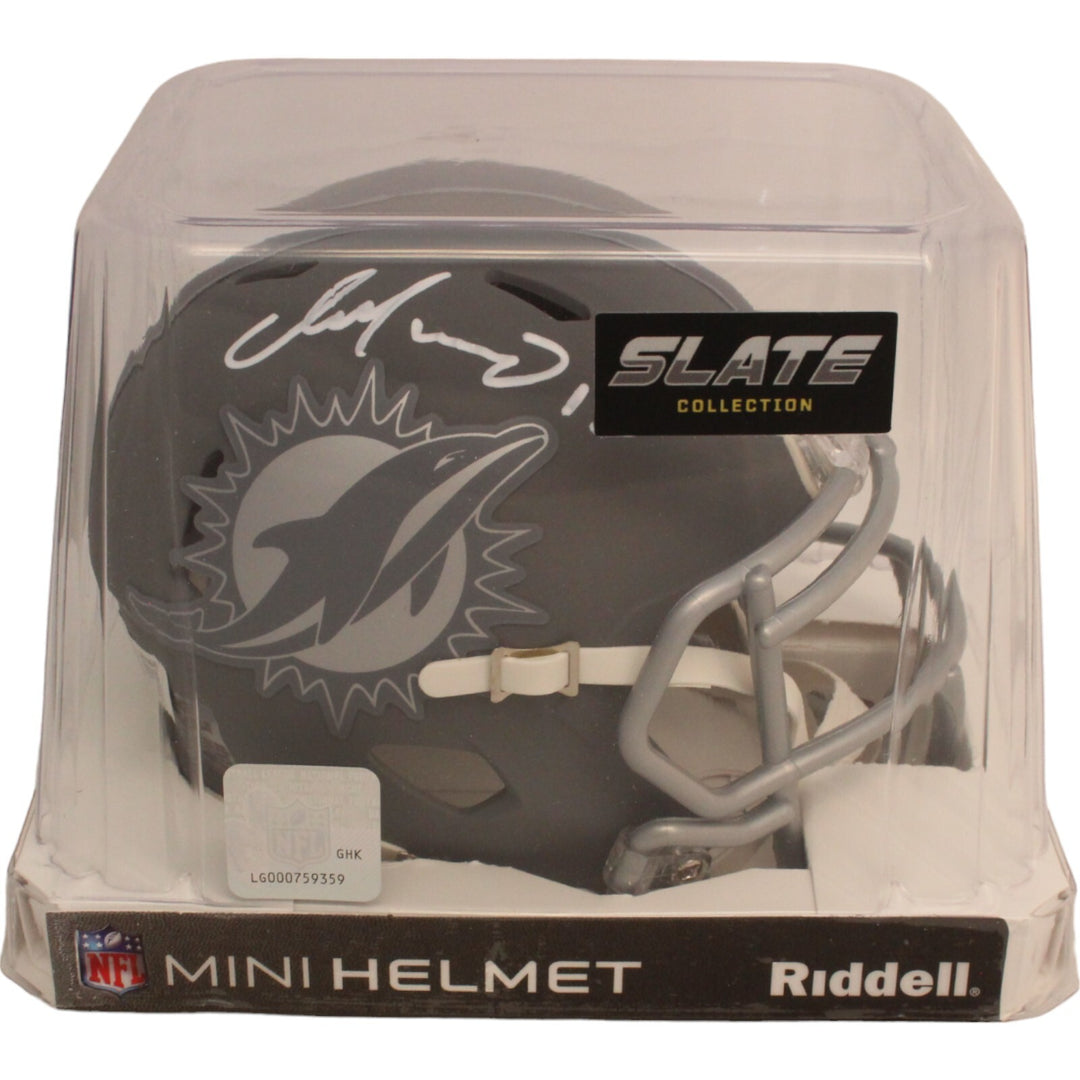 Dan Marino Autographed Miami Dolphins Slate Mini Helmet Beckett 46449