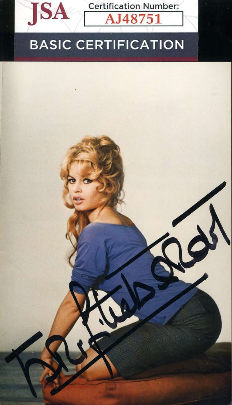 Brigitte Bardot JSA Coa Signed Postcard Photo Autograph
