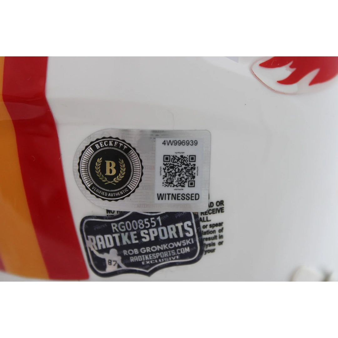 Rob Gronkowski Autographed Tampa Bay Buccaneers Min Helmet TB Beckett WIT 58342