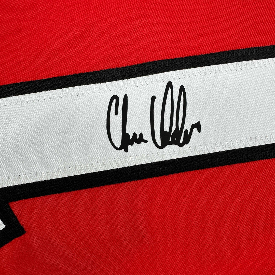 Facsimile Autographed Chris Chelios Chicago Red Reprint Jersey Size Men's XL