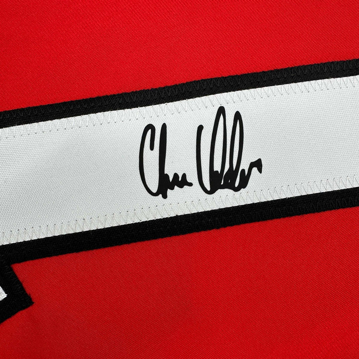 Facsimile Autographed Chris Chelios Chicago Red Reprint Jersey Size Men's XL