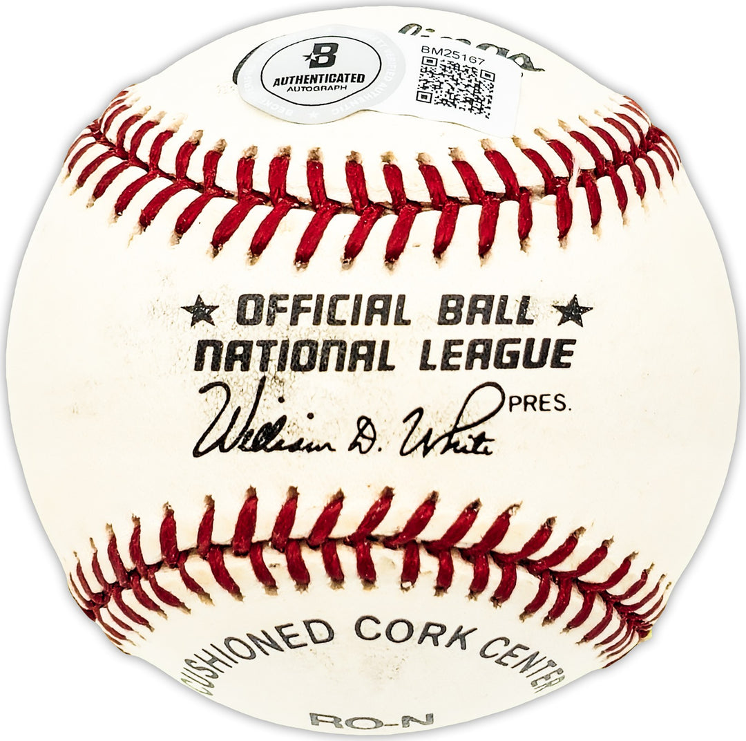 Gail Harris Signed Official NL Baseball New York Giants Beckett BAS QR #BM25167