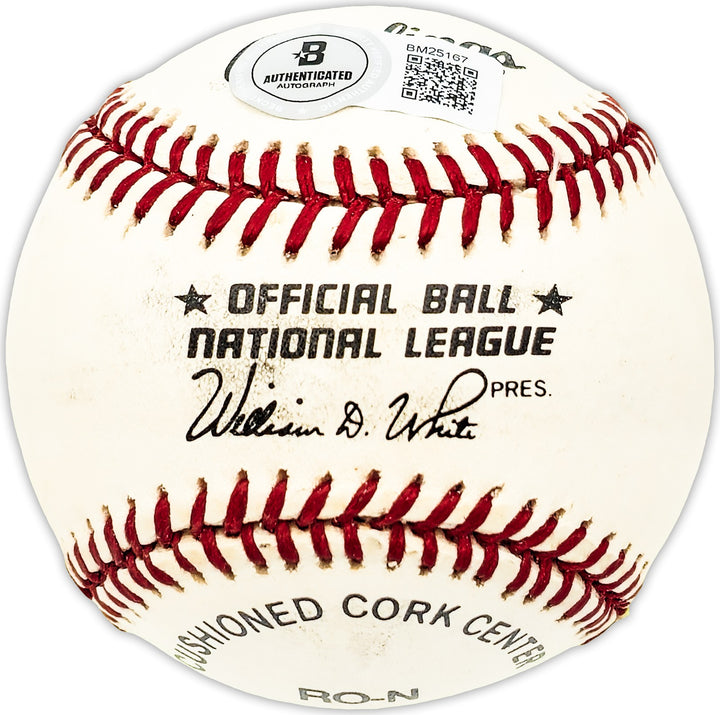Gail Harris Signed Official NL Baseball New York Giants Beckett BAS QR #BM25167