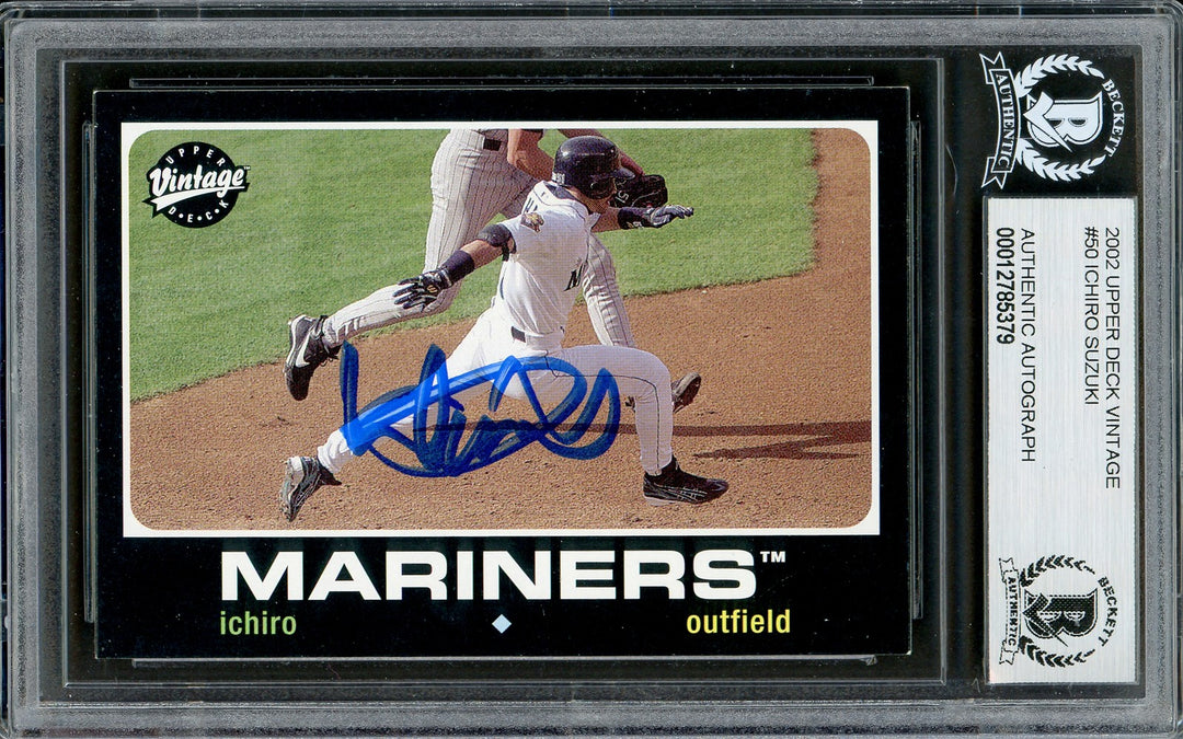 Ichiro Suzuki Signed 2002 Upper Deck Vintage Card 50 Seattle Mariners Beckett