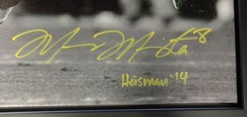 Marcus Mariota Signed Framed 20x24 Canvas Photo Ducks "Heisman '14" #/8 MM Holo