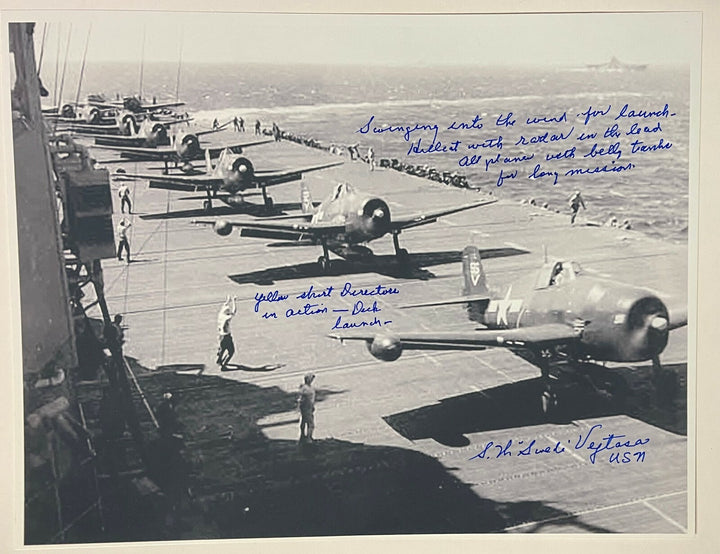 Stanley W. "Swede" Vejtasa signed WWII 1942 US Navy Ace Pilot 8.5x11 Photo - PSA