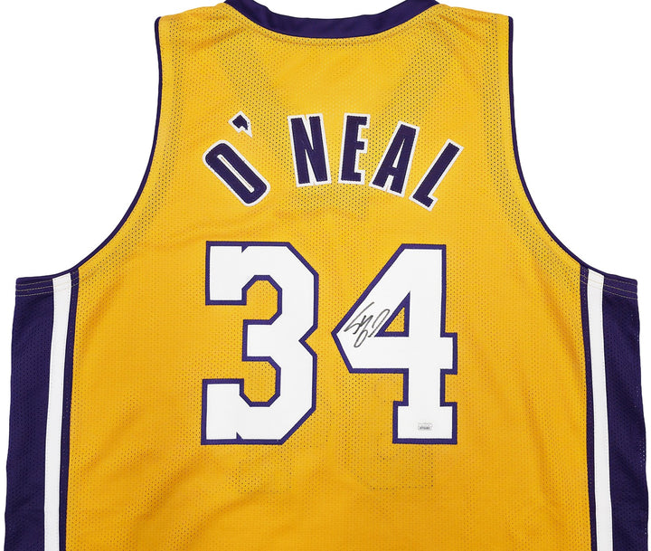 Los Angeles Lakers Shaquille O'Neal Autographed Signed Gold Jersey JSA