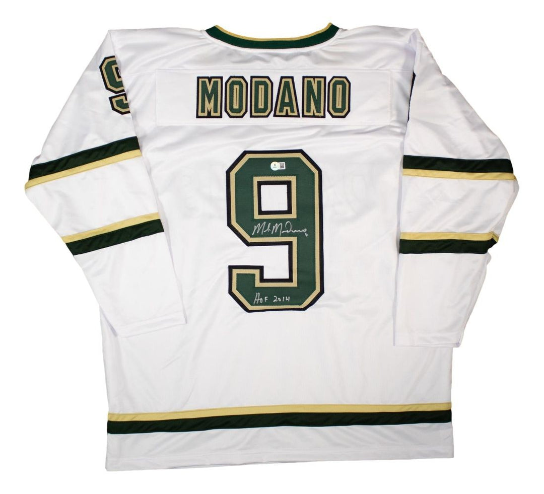 Mike Modano Dallas Signed Alternate White Hockey Jersey HOF 2014 BAS
