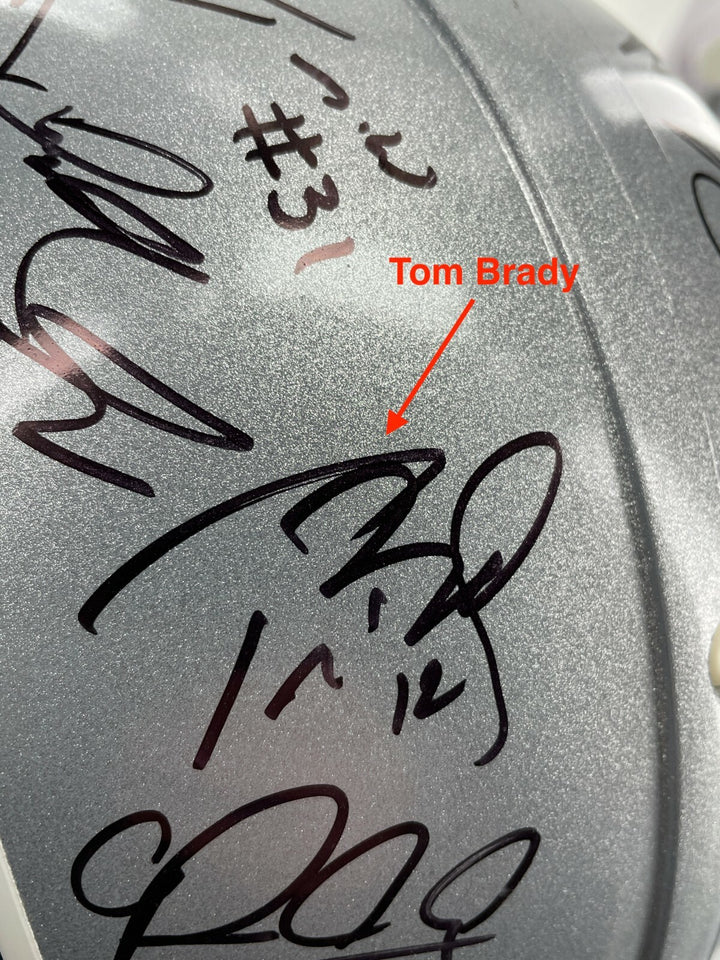 2015-16 New England Patriots Team Signed Helmet JSA COA Tom Brady Gronkowski +33