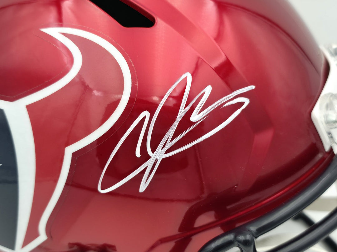 Andre Johnson Auto Texans Red Alt Full Size Speed Replica Helmet Beckett Witness
