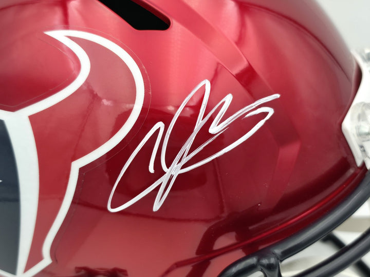 Andre Johnson Auto Texans Red Alt Full Size Speed Replica Helmet Beckett Witness