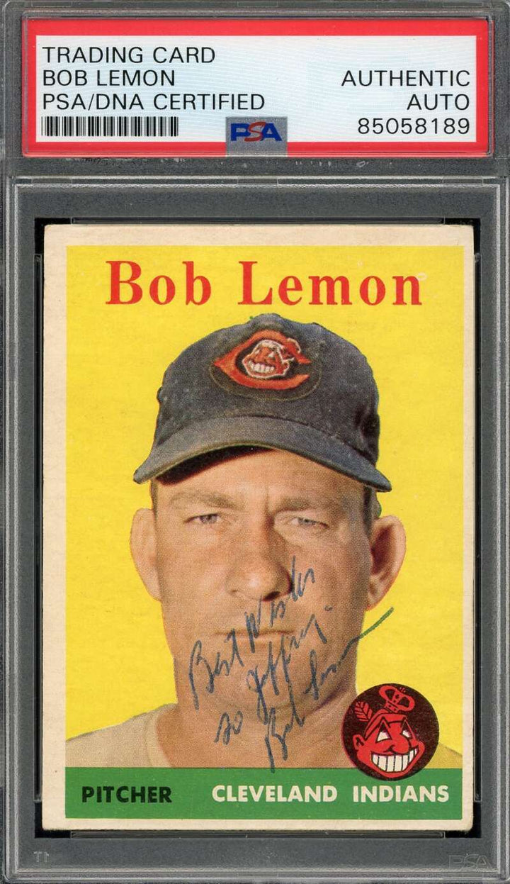 Bob Lemon PSA DNA Vintage Signed 1958 Topps Autograph