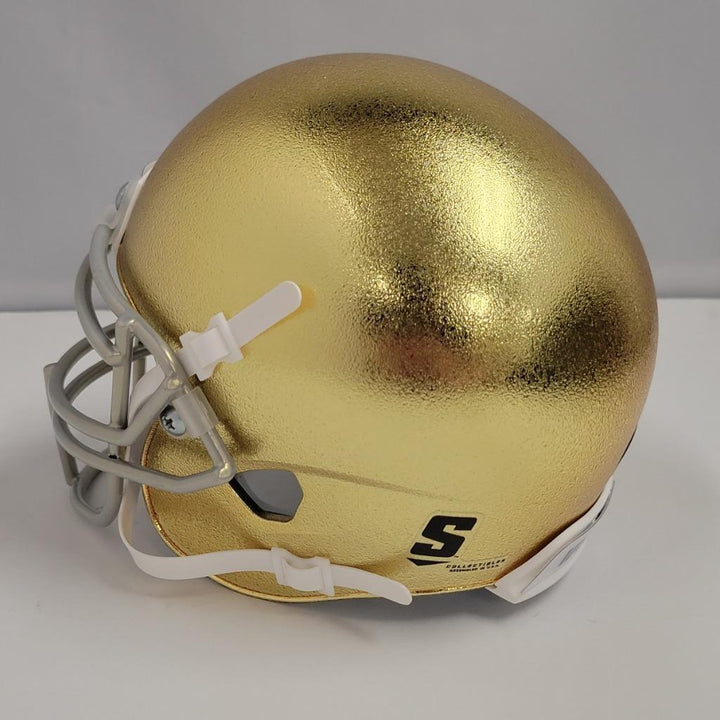 The Real Rudy Ruettiger signed Notre Dame Chrome Mini Helmet Beckett BAS Witness