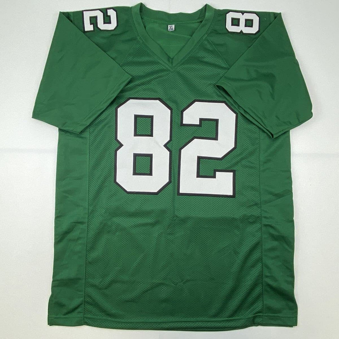 Autographed/Signed MIKE QUICK Philadelphia Kelly Green Football Jersey JSA COA