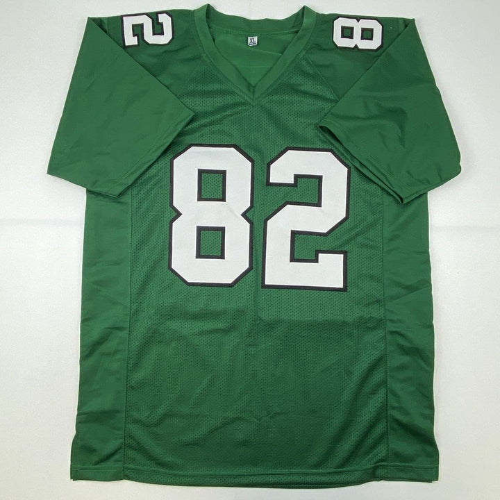 Autographed/Signed MIKE QUICK Philadelphia Kelly Green Football Jersey JSA COA