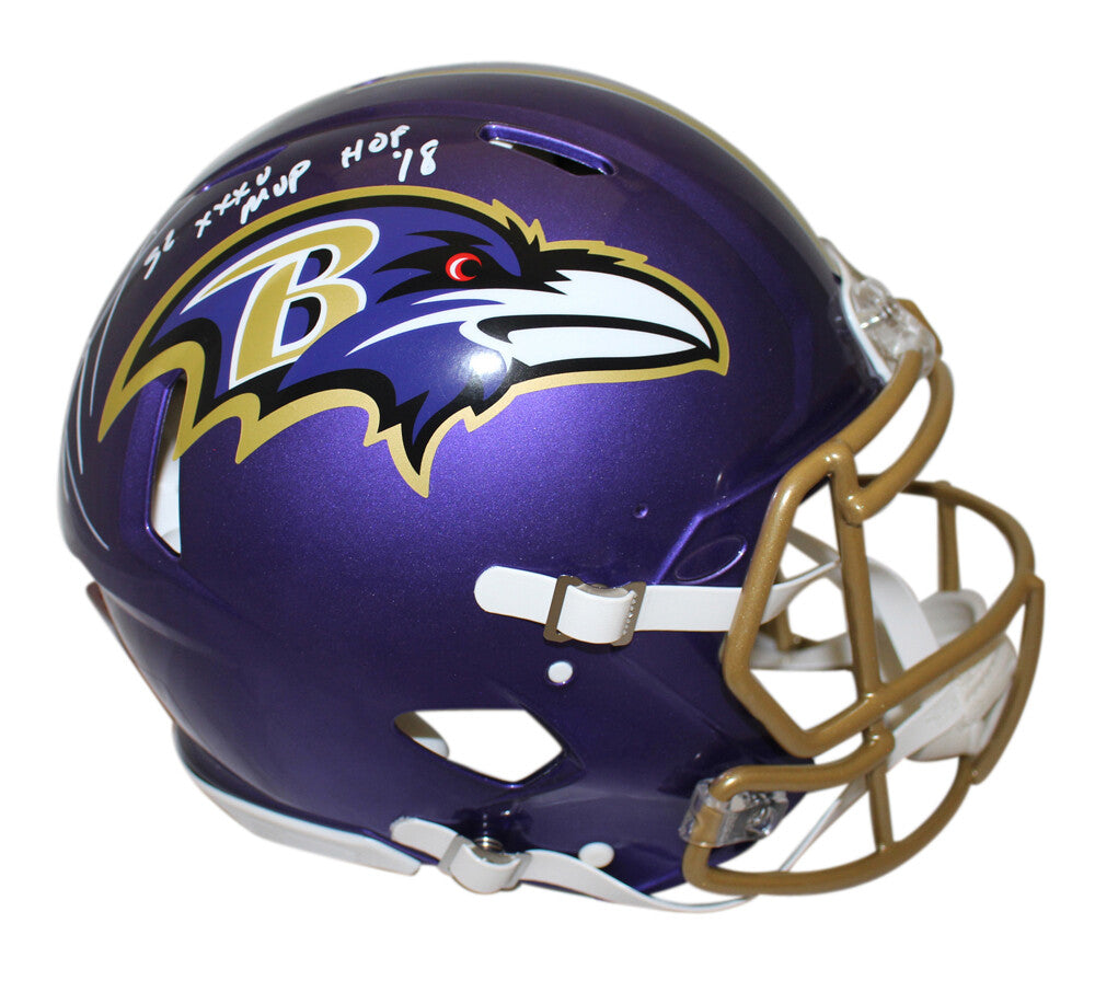 Ray Lewis Signed Baltimore Ravens Authentic Flash Helmet MVP HOF BAS 37026