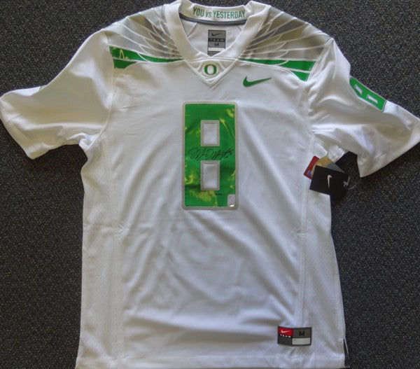 Oregon Ducks Marcus Mariota Signed White Nike Jersey Size M MM Holo