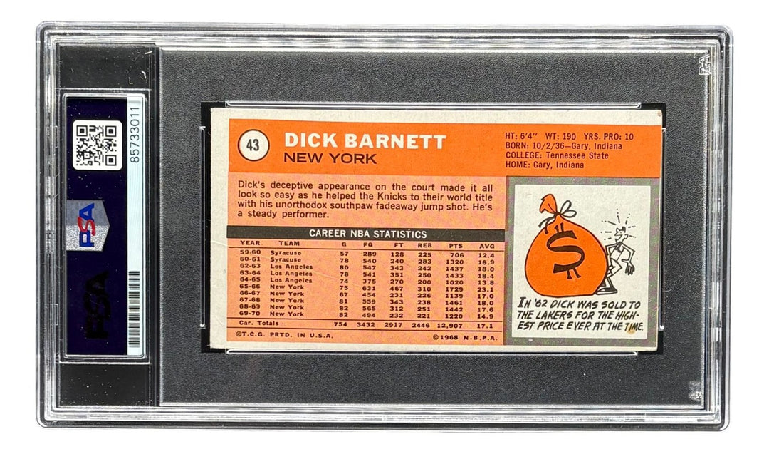 Dick Barnett Signed 1970/71 Topps #43 Knicks Trading Card PSA/DNA