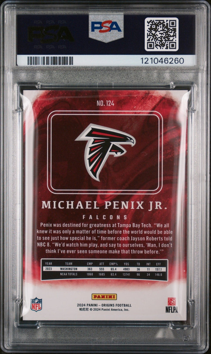 Graded 2024 Panini Origins Michael Penix Jr #124 Rookie RC Card PSA 10