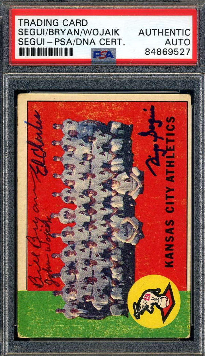 Segui Bryan Wojaik PSA DNA Signed By 4 1963 Topps Team Autograph