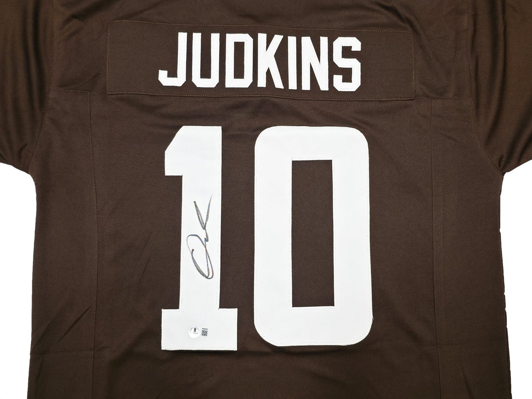 Cleveland Browns Quinshon Judkins Signed Brown Jersey Beckett BAS Witness