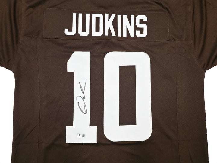 Cleveland Browns Quinshon Judkins Signed Brown Jersey Beckett BAS Witness