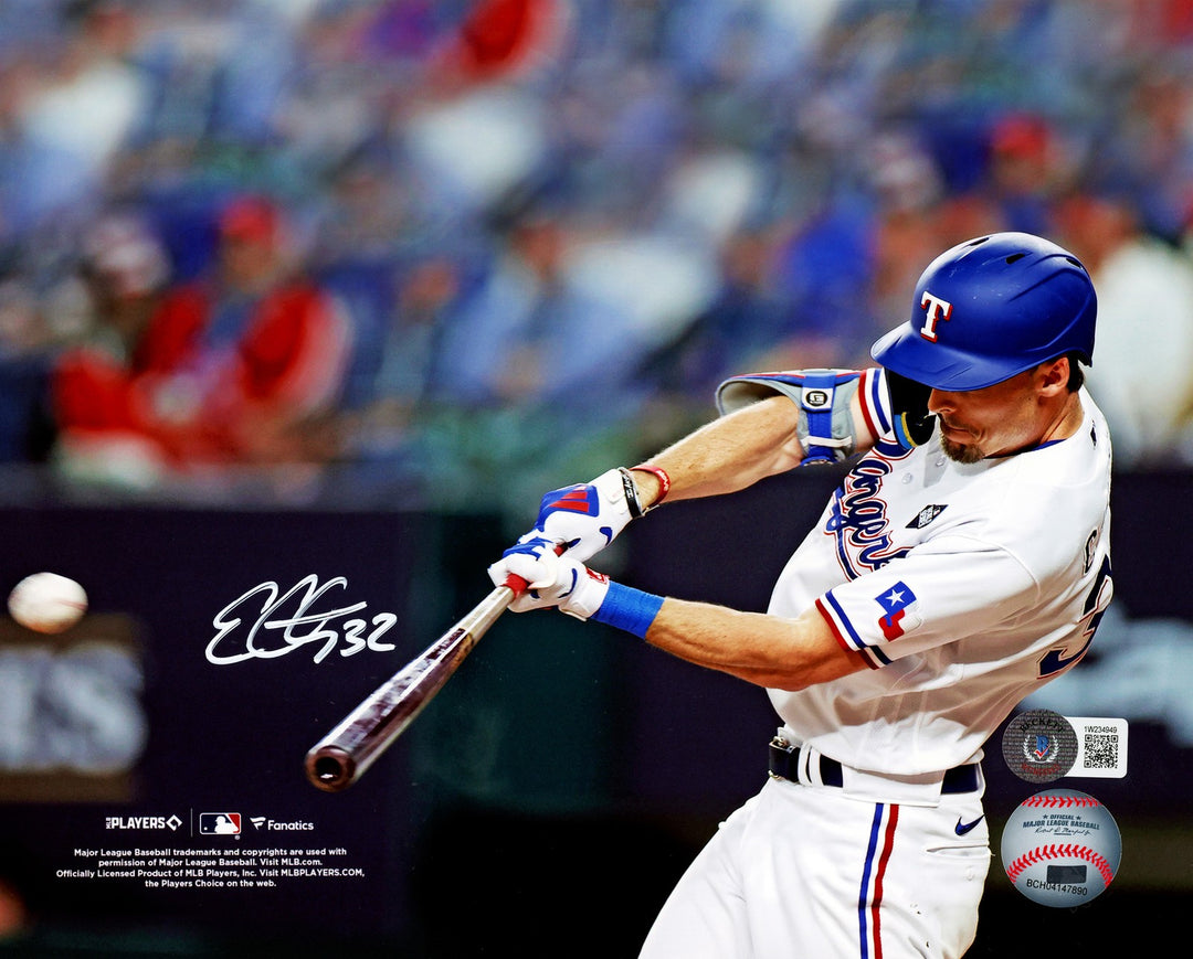 Evan Carter Signed 8x10 Photo Texas Rangers Beckett BAS Witness