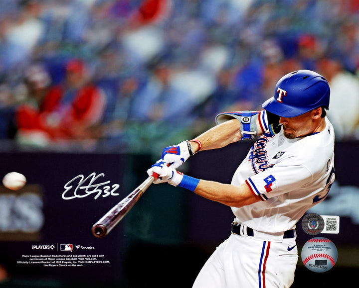 Evan Carter Signed 8x10 Photo Texas Rangers Beckett BAS Witness