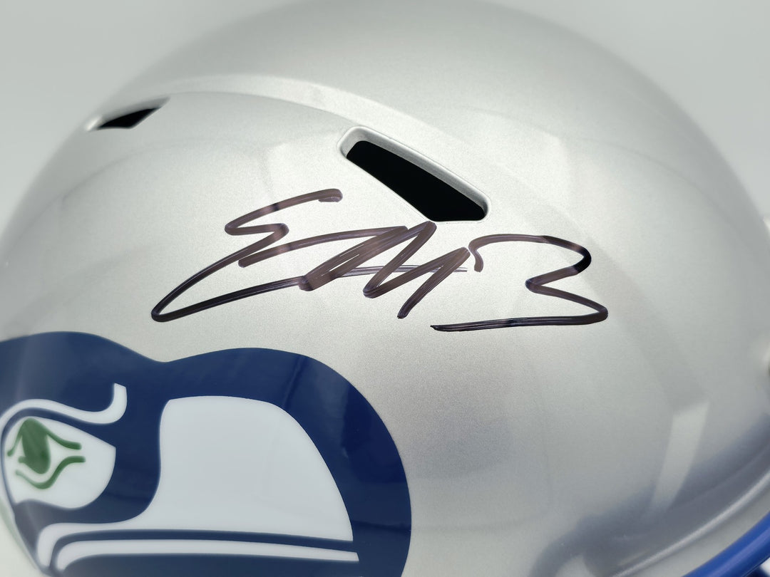 Nick Emmanwori Auto Seahawks Throwback Silver Full Size Speed Rep Helmet Beckett