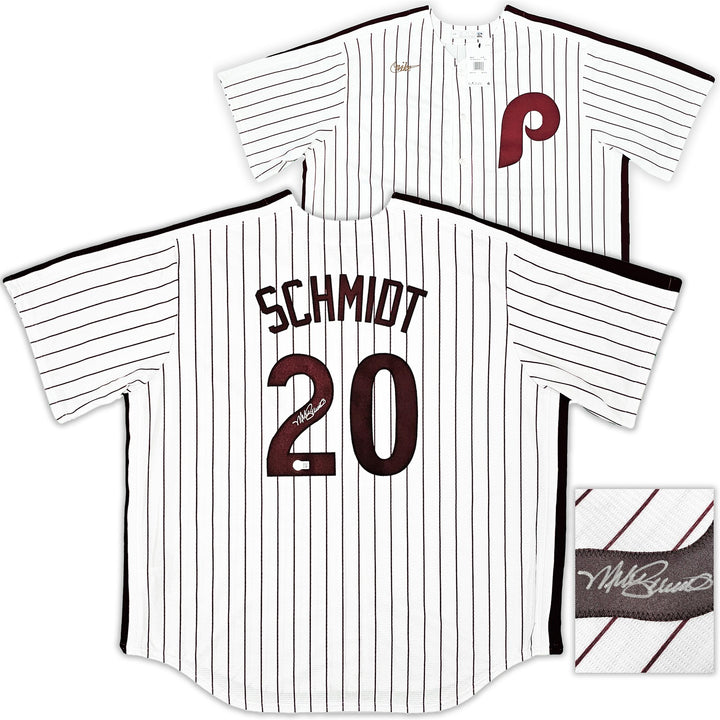Phillies Mike Schmidt Auto White Nike Cooperstown Collection Jersey Sz XXL BAS