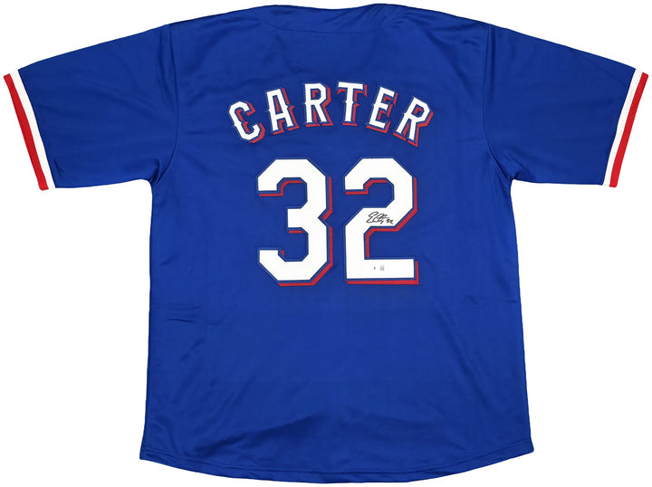 Texas Rangers Evan Carter Signed Blue Jersey Beckett Witness