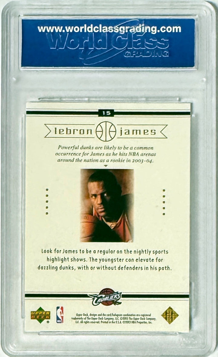 LeBron James 2003 Upper Deck Box Set Rookie Stay Tuned Card #15-WCG Graded 10 GM