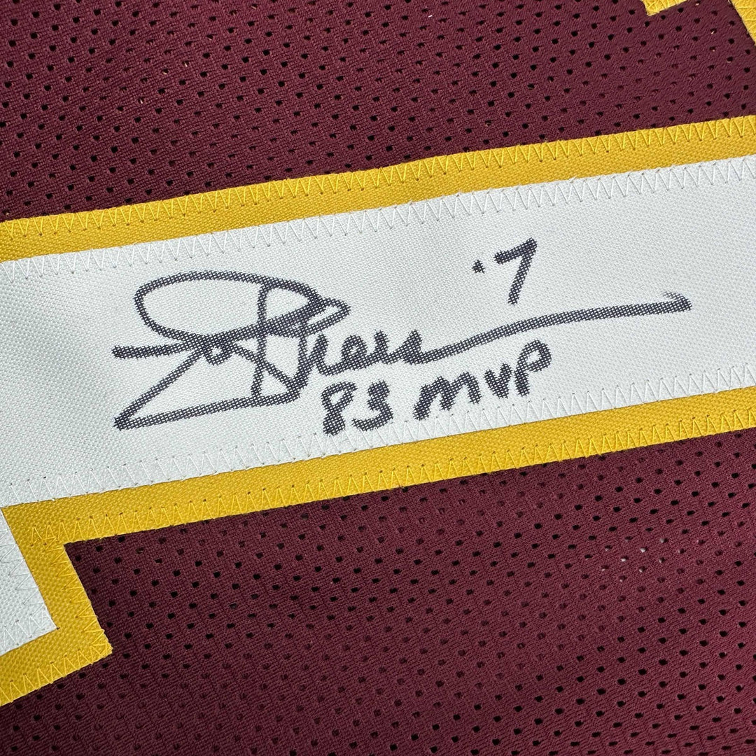 Autographed/Signed JOE THEISMANN 83 MVP Washington Burgundy Jersey JSA COA Auto
