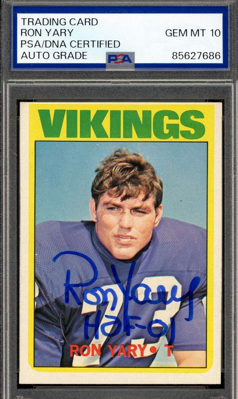 Ron Yary Gem Mint 10 PSA DNA Signed 1972 Topps Rookie Autograph