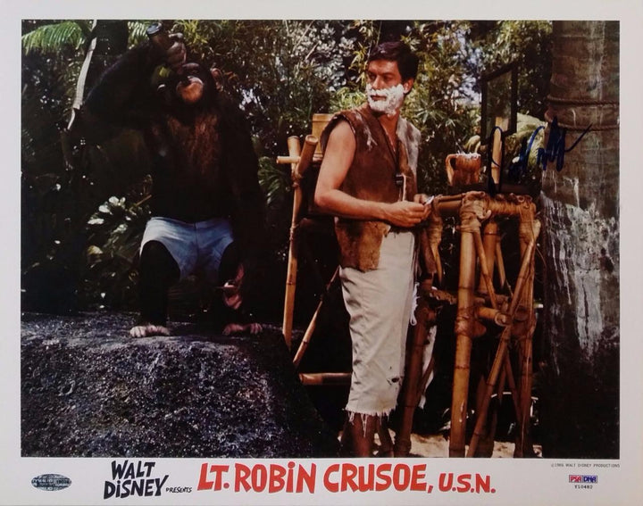 Dick Van Dyke signed Lt. Robin Crusoe original 11x14 Lobby Card photo PSA/DNA
