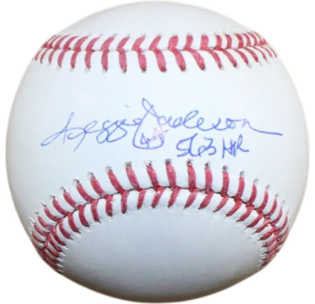 Reggie Jackson Autographed New York Yankees OML Baseball 563 HR Beckett 55364