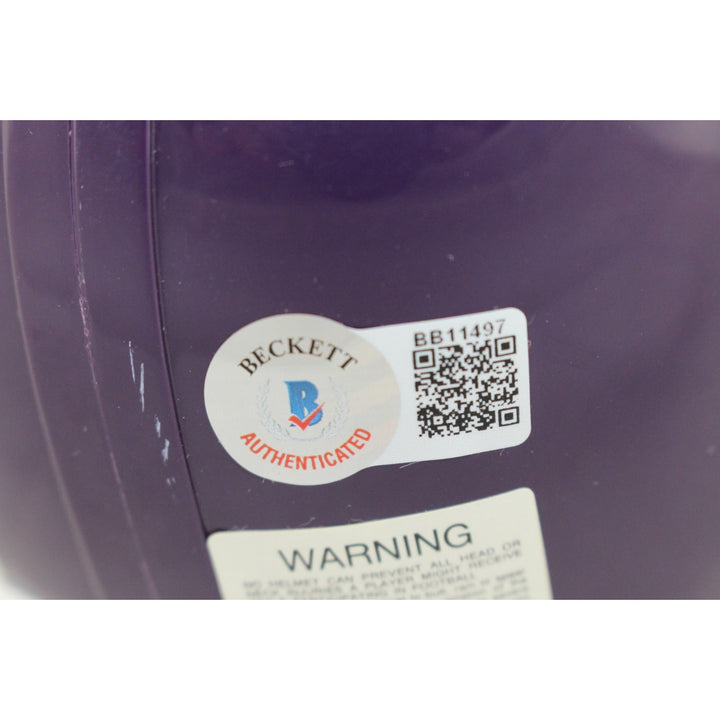 Billy Simms Autographed Heisman Trophy Purple Mini Helmet Authentic BAS 52752